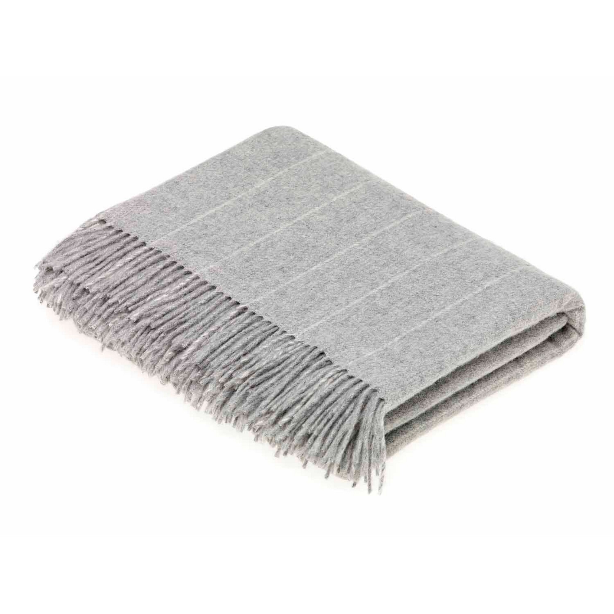 Fletcher Merino Lambs Wool Throw In Grey